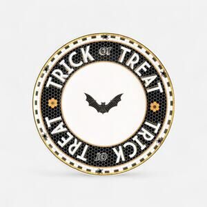 Anthropologie Bistro Tile Halloween Salad/Dessert  Plate 8.25" Diameter